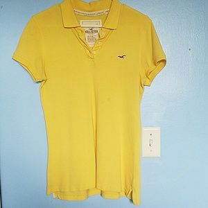 Hollister yellow polo t-shirt
